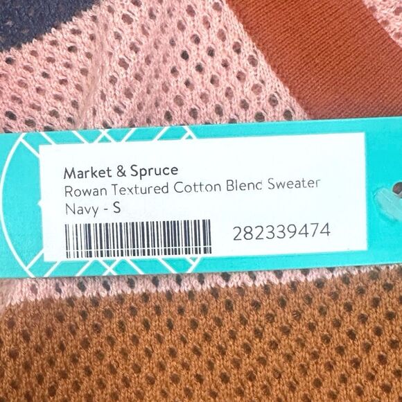 Market & Spruce Rowan Textured Cotton Blend Sweater - Size Small - Picture 7 of 7